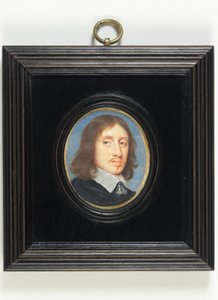 Sir Henry Vane The Younger (akvarell på veläng) av English School
