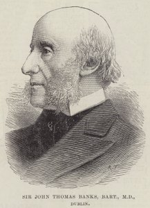 Sir John Thomas Banks, Baronet, MD, Dublin (gravyr) av English School