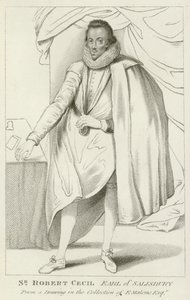 Sir Robert Cecil, Earl of Salisbury (gravyr) av English School