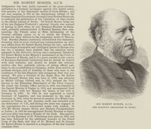 Sir Robert Morier, GCB, Hennes Majestäts ambassadör i Ryssland (gravyr) av English School
