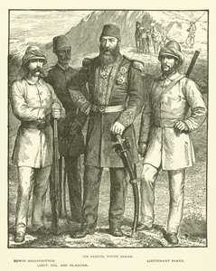 Sir Samuel White Baker, Edwin Higginbottom, löjtnant Baker, överstelöjtnant Abd El-Kader (gravyr) av English School