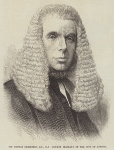 Sir Thomas Chambers, QC, MP, sergeant i staden London (gravyr) av English School
