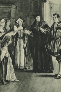 Sir Thomas More tar hem Holbein (litho) av English School
