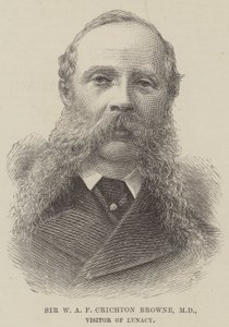 Sir W A F Crichton Browne, MD, Visitor of Lunacy (gravyr) av English School