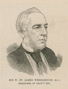 Sir W St James Wheelhouse, kassör på Grays Inn av English School