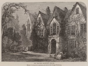 Sir Walter Raleighs hus (gravyr) av English School