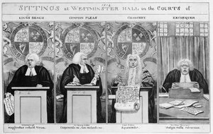 Sitter vid Westminster Hall domstolar av English School