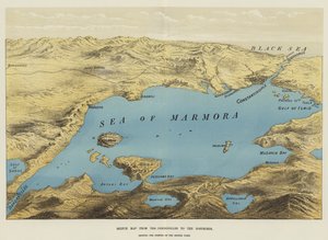 Skiss över kartan från Dardanellerna till Bosporen (chromolitho) av English School