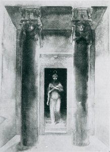 Skiss av Moina Mathers (1865-1928) i rollen som översteprästinnan Anari, som arbetar med Rites of Isis, Paris, 1899 av English School