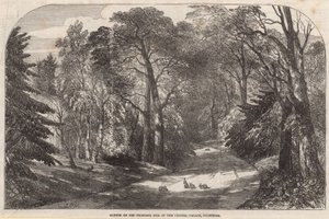 Skiss över den föreslagna platsen för Crystal Palace, Sydenham av English School