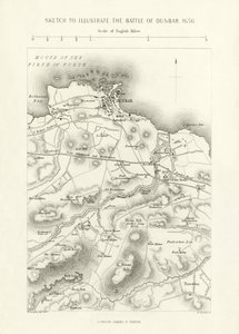 Skiss för att illustrera slaget vid Dunbar, 1650