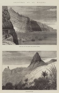 Skisser på St Helena (gravyr) av English School
