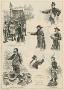 Skisser vid den stora Labour-demonstrationen i Hyde Park, söndagen den 3 maj 1891 av English School