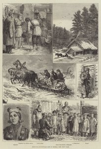 Skisser av populärt liv i Ryssland (gravyr) av English School