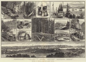 Skisser över Vancouver Island och British Columbia av English School