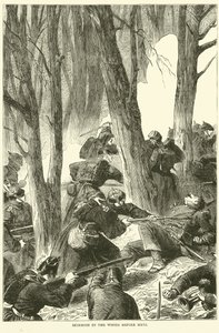 skärmytsling i skogen före Metz, september 1870 av English School