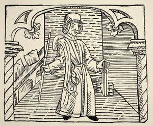 Smith, från Game of Chess av William Caxton, pub. 1480 (sepiafoto) av English School