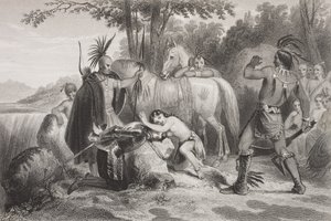 Smith räddad av Pocahontas, från 