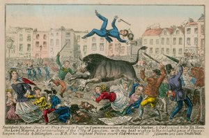 Smithfield Market (gravyr i färg) av English School