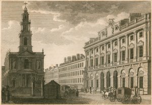 Somerset House och St Mary-le-Strand, The Strand, London av English School