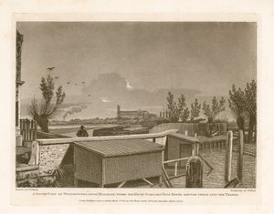 South View of Westminster från Millbank där Kings Scholars Pond Sewer mynnar ut i Themsen av English School