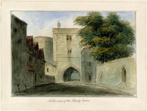 South View of the Bloody Tower (wc på papper) av English School
