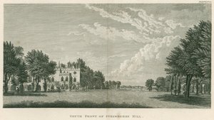 Södra framsidan av Strawberry Hill, Twickenham, London av English School