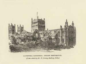 Southwell Cathedral, före restaurering av English School