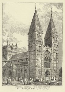 Southwell Cathedral, från nordväst av English School