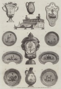 Exemplar av M Champfleurys samling av keramik, illustration av den franska revolutionen (gravyr) av English School