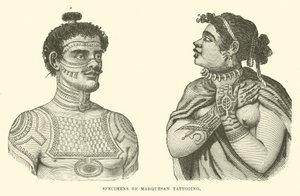 Exemplar av Marquesan-tatuering av English School