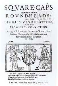 Square-Caps förvandlades till Round Heads, 1642 av English School