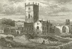 St Davids Cathedral och college, från nordost av English School