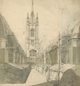 St Dunstan-in-the-East, London (wc på papper) av English School