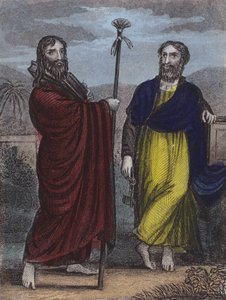 St James the Great, St Peter (färgad gravyr) av English School