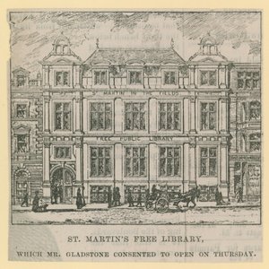 St Martins Free Library, öppnat av Mr Gladstone av English School