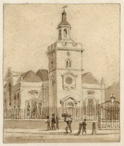 St Mary, Whitechapel, London (wc på papper) av English School