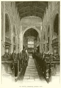 St. Marys, Cambridge, blickar österut av English School