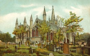 St Nicholas Church, Great Yarmouth (färg litho) av English School