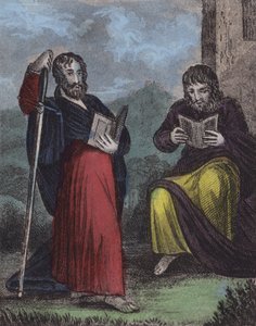 St Paul, Timothy (färgad gravyr) av English School