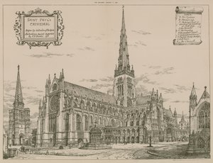 St Pauls Cathedral, London, innan spiran förstördes av English School