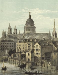 St Pauls Cathedral, utsikt över södra fronten från Southwark Bridge av English School
