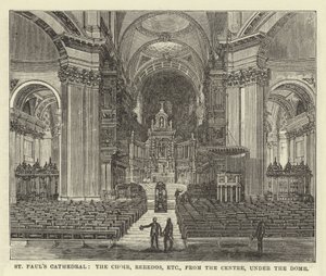 St Pauls Cathedral, kören, Reredos, etc, från centrum, under kupolen av English School
