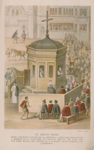 St Pauls Cross från en bild målad 1616 av English School