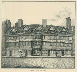Staple Inn, Holborn (litografi) av English School