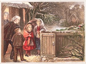 Börjar snöa, julkort av English School