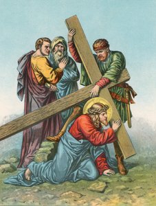 Station VII Jesus faller under korset andra gången av English School