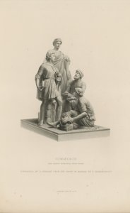 Staty som föreställer Commerce som pryder Albert Memorial av English School