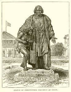 Staty av Christopher Columbus vid Colon av English School