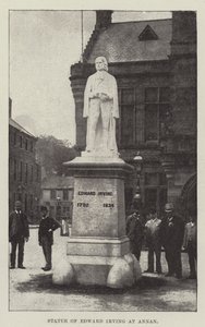 Staty av Edward Irving vid Annan (gravyr) av English School